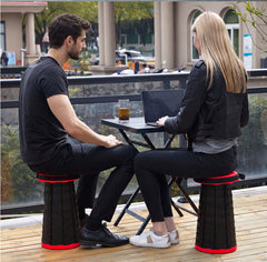Telescopic Folding Stool – Portable Collapsible Camping & Fishing Seat with Carry Strap (Red)