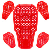 Red Motorcycle Jacket Armor Inserts – 5-Piece CE Back, Shoulder & Elbow Protector Set