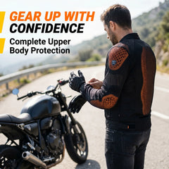 Motorcycle Armor Back Pad Elbow and Shoulder Protection Pads Set