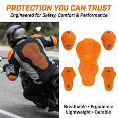 Motorcycle Armor Back Pad Elbow and Shoulder Protection Pads Set