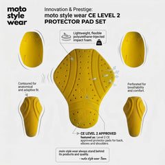 CE-2 Rated Protective Pads Set (Center-Back, Shoulder, & Elbow)