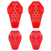 Red 4-piece CE Level 2 motorcycle shoulder and elbow armor insert set