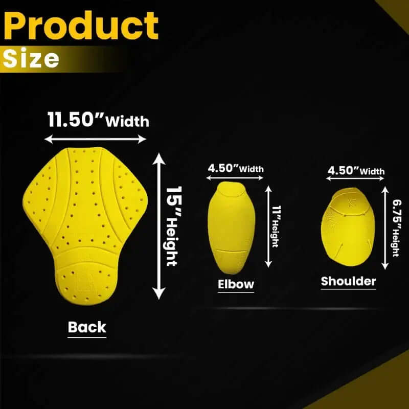 Motorcycle jacket armor inserts with CE Level 2 protective pads