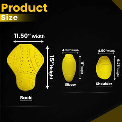 Motorcycle jacket armor inserts with CE Level 2 protective pads