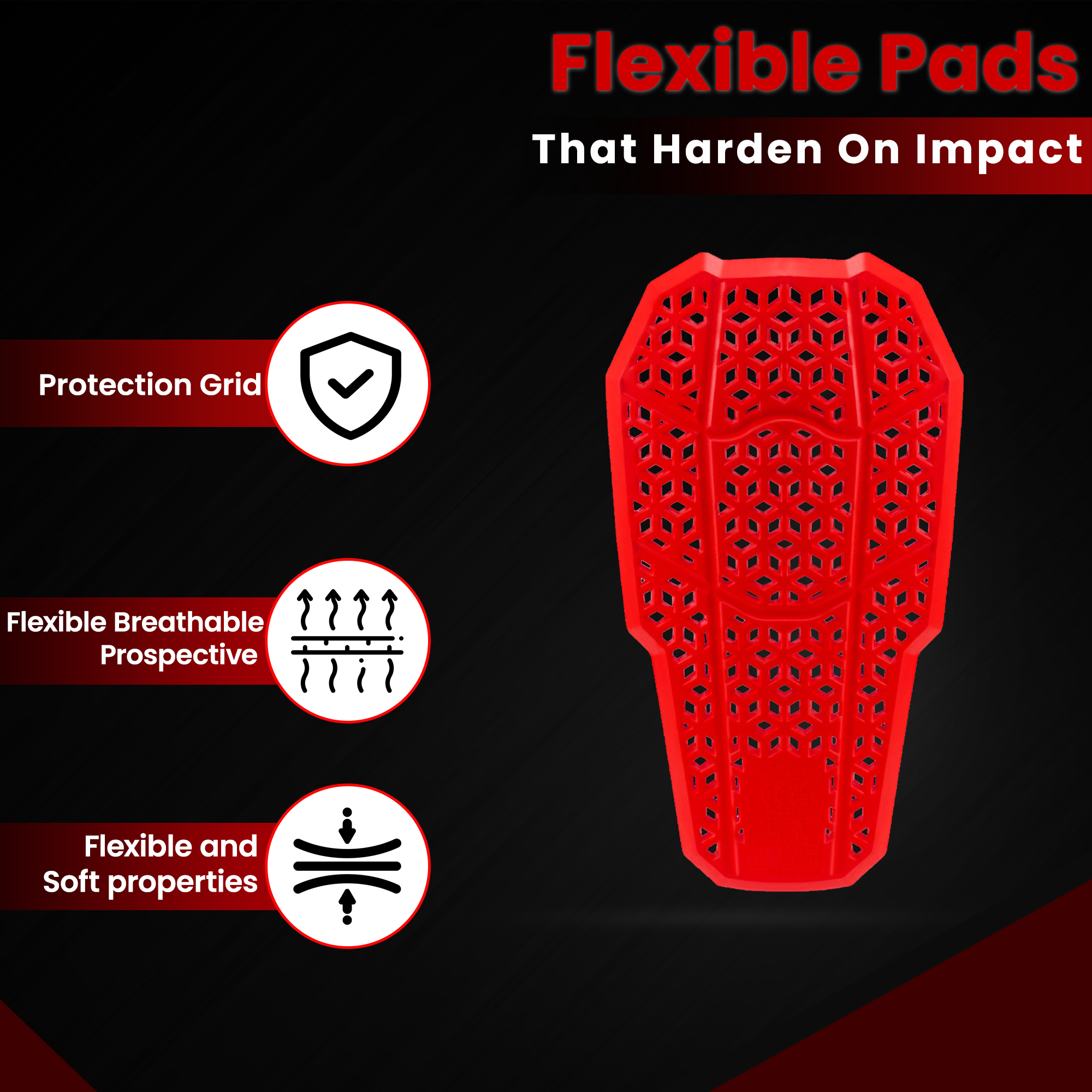 CE Level 2 Red Motorcycle Back Protector Insert