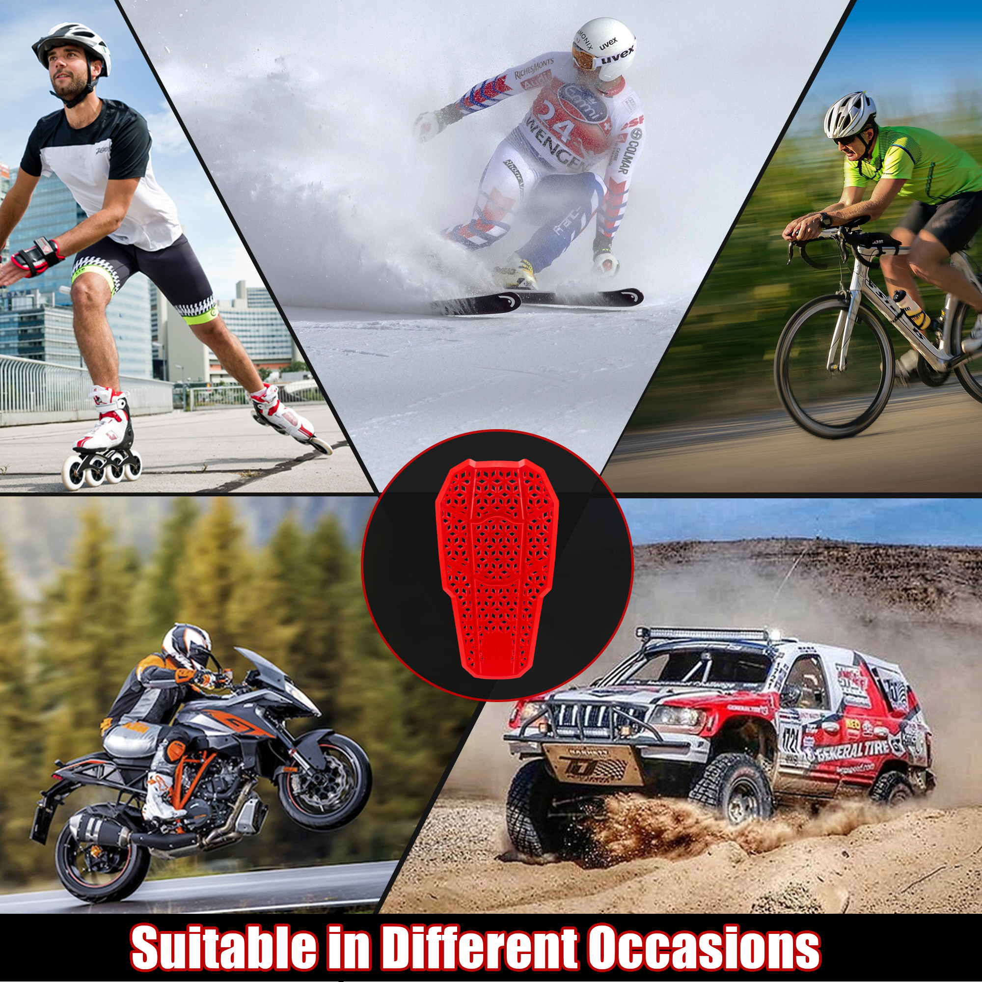 CE Level 2 Red Motorcycle Back Protector Insert