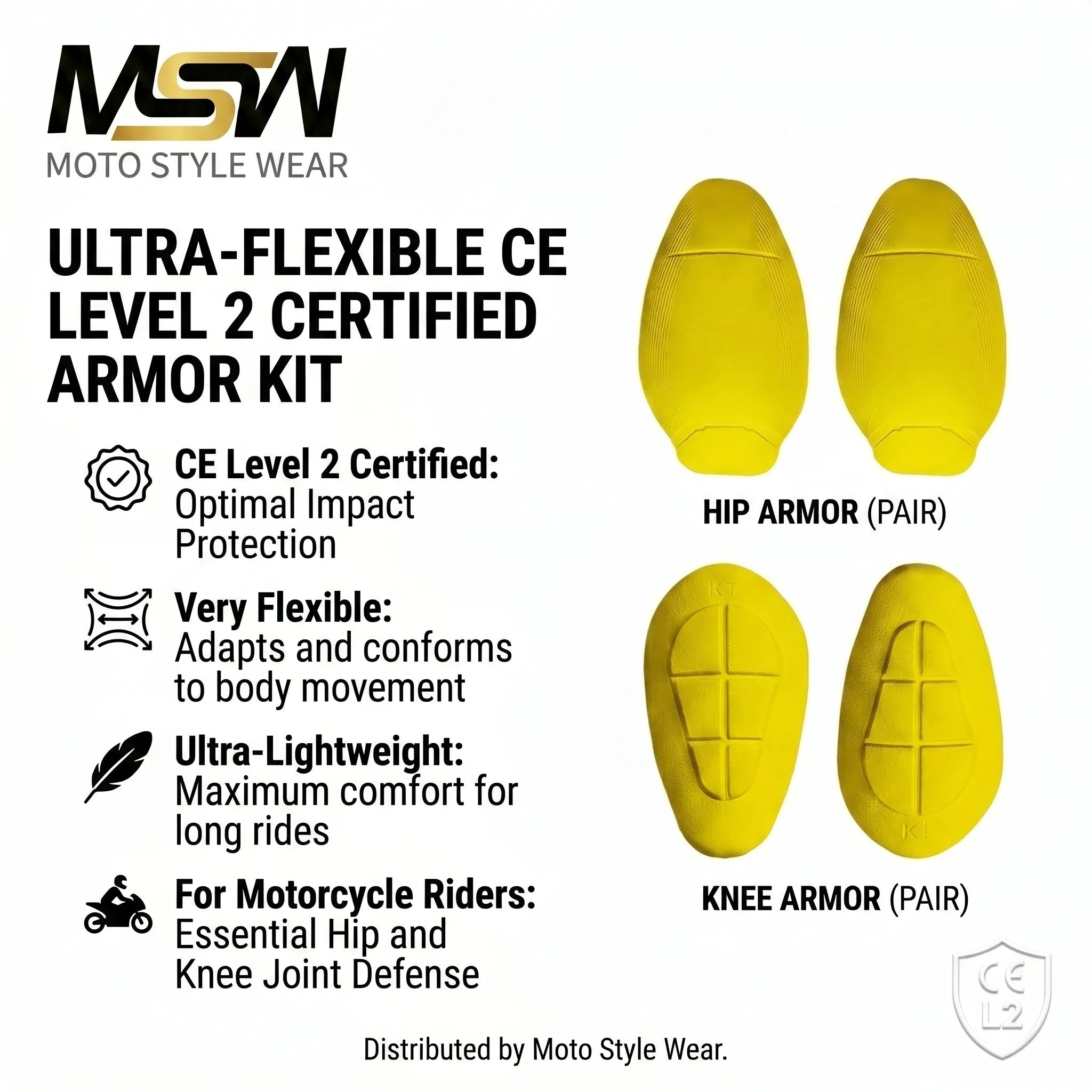 CE-2 Rated Protective Pads Set (Hip & Knee)