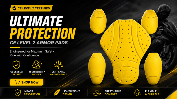 Motorcycle armor pads and protective riding gear