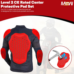 Motorcycle jacket CE Level 2 protective armor pads