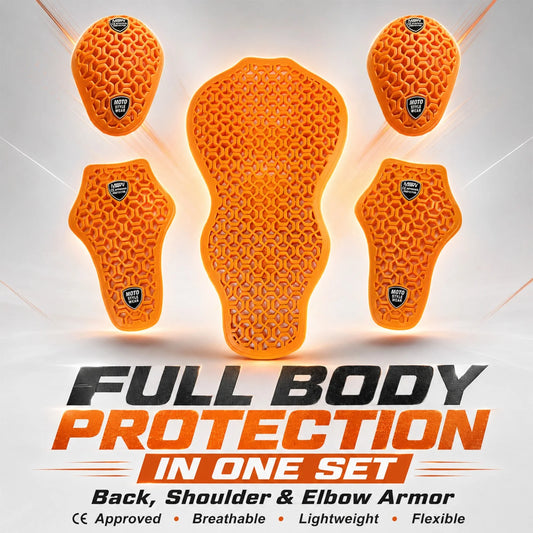 Motorcycle Armor Back Pad Elbow and Shoulder Protection Pads Set