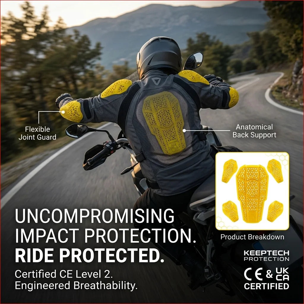 CE Level 2 Armor Pad Set – 5-Piece Motorcycle Jacket Inserts