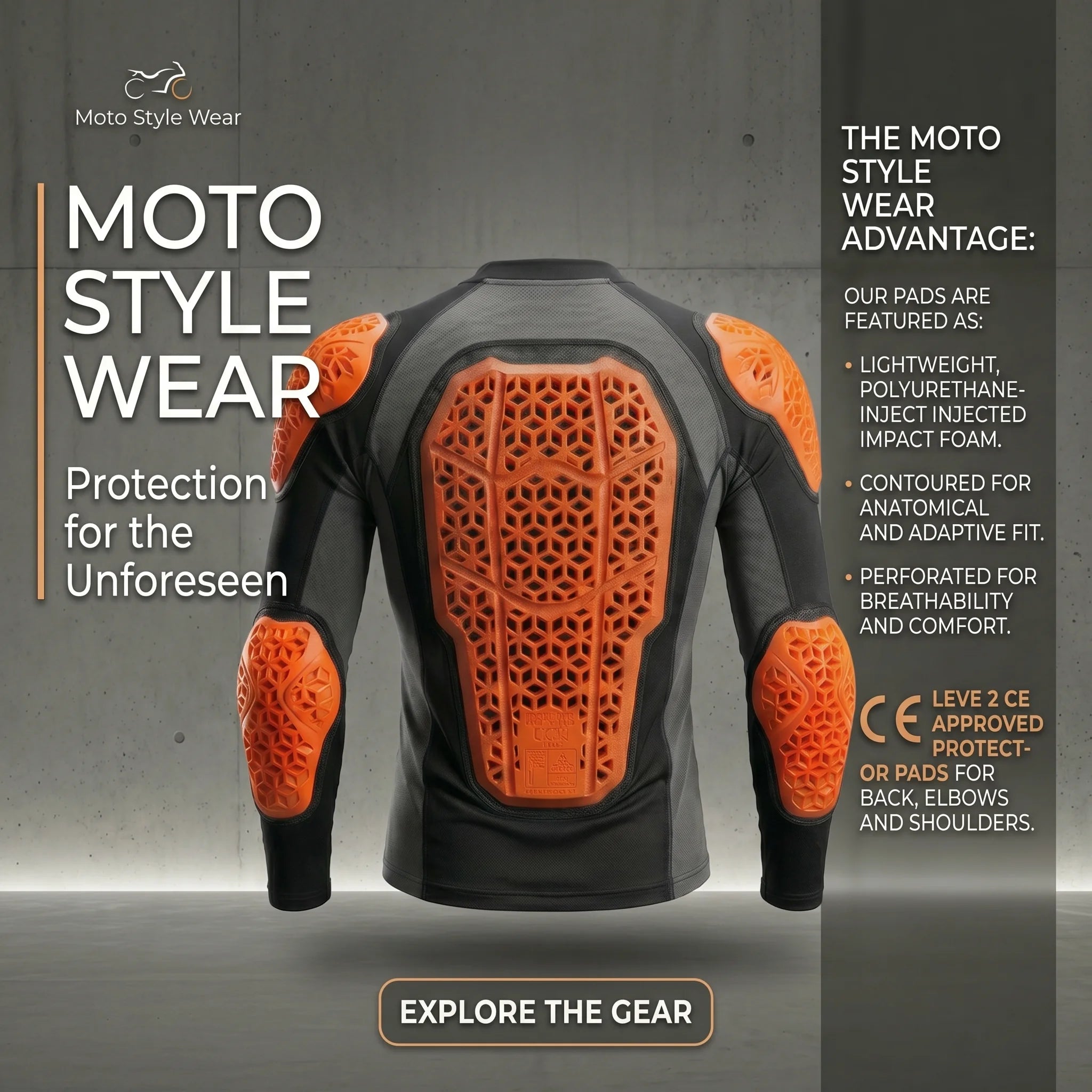 CE Level 2 back protector insert for motorcycle jacket