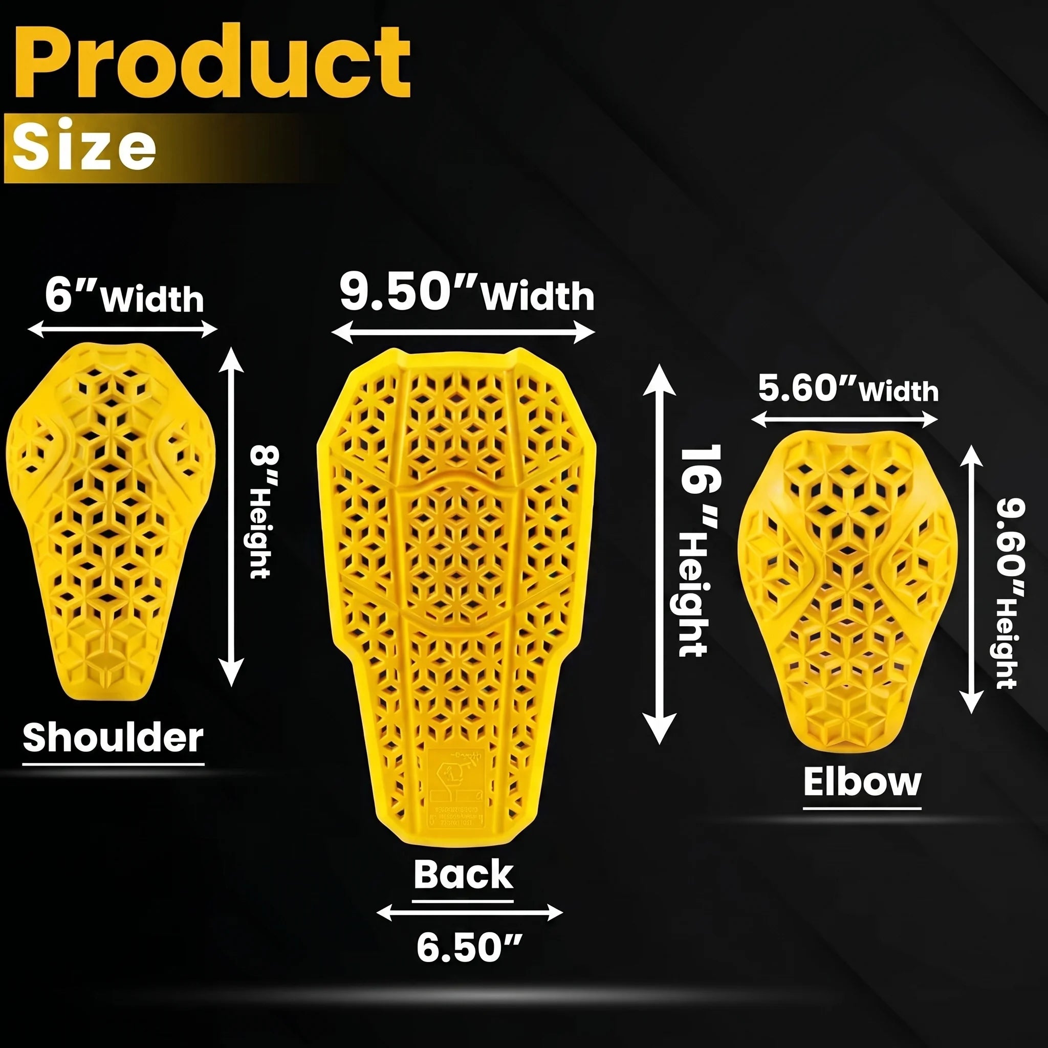 CE Level 2 Armor Pad Set – 5-Piece Motorcycle Jacket Inserts