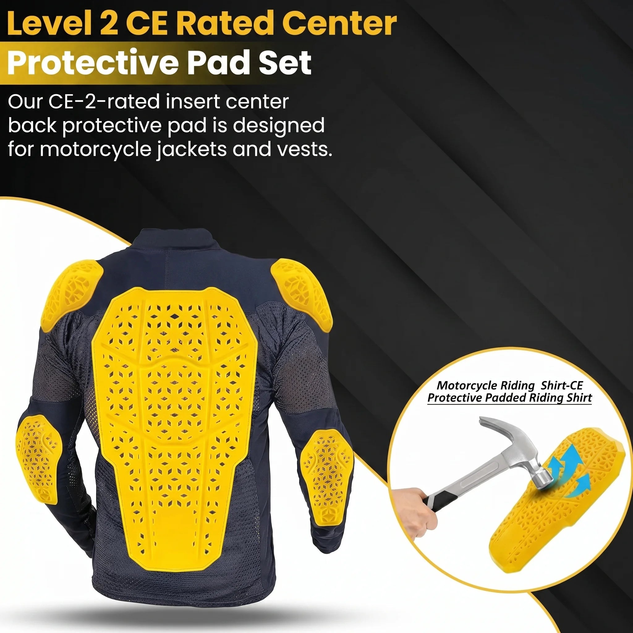CE Level 2 Armor Pad Set – 5-Piece Motorcycle Jacket Inserts