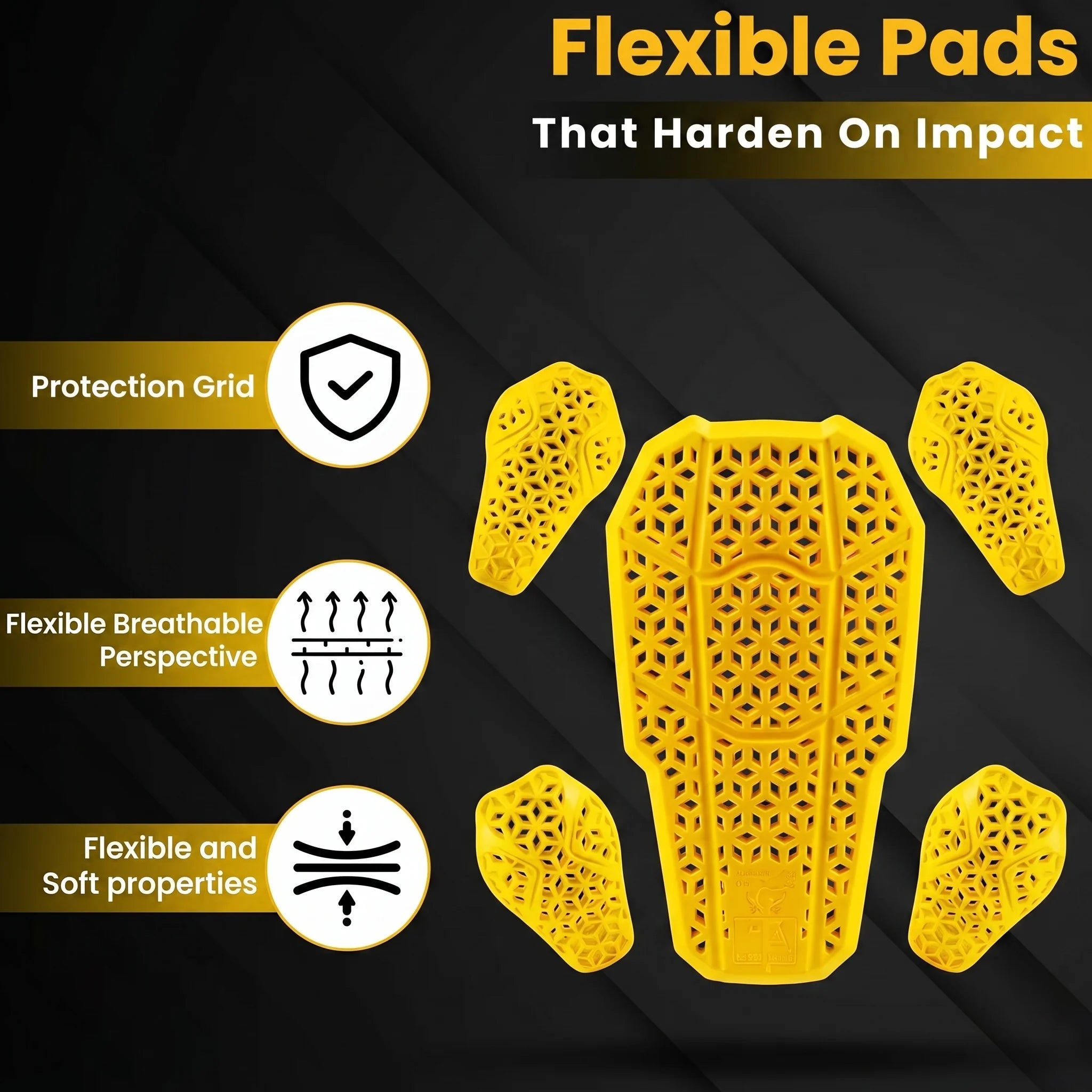 CE Level 2 Armor Pad Set – 5-Piece Motorcycle Jacket Inserts