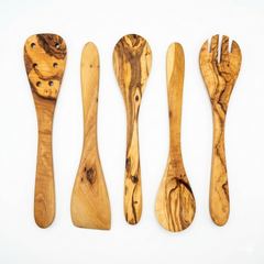 Olive Wood Kitchen Servers Set -5 pcs