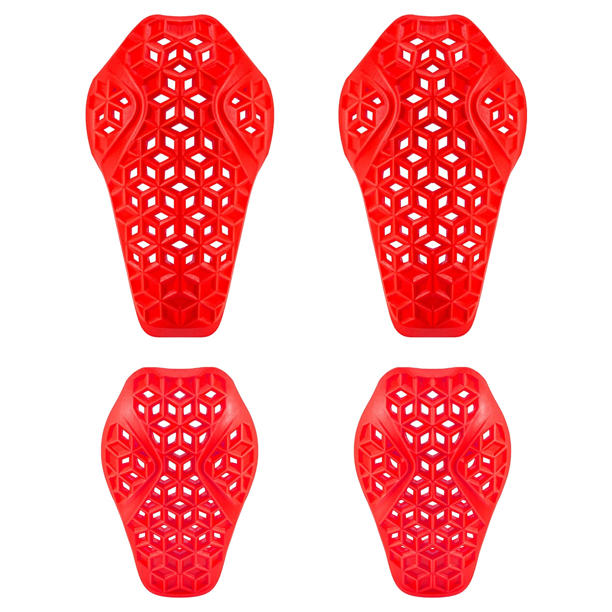 Red 4-piece CE Level 2 motorcycle shoulder and elbow armor insert set