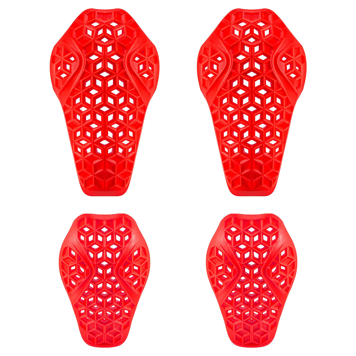 Red 4-piece CE Level 2 motorcycle shoulder and elbow armor insert set