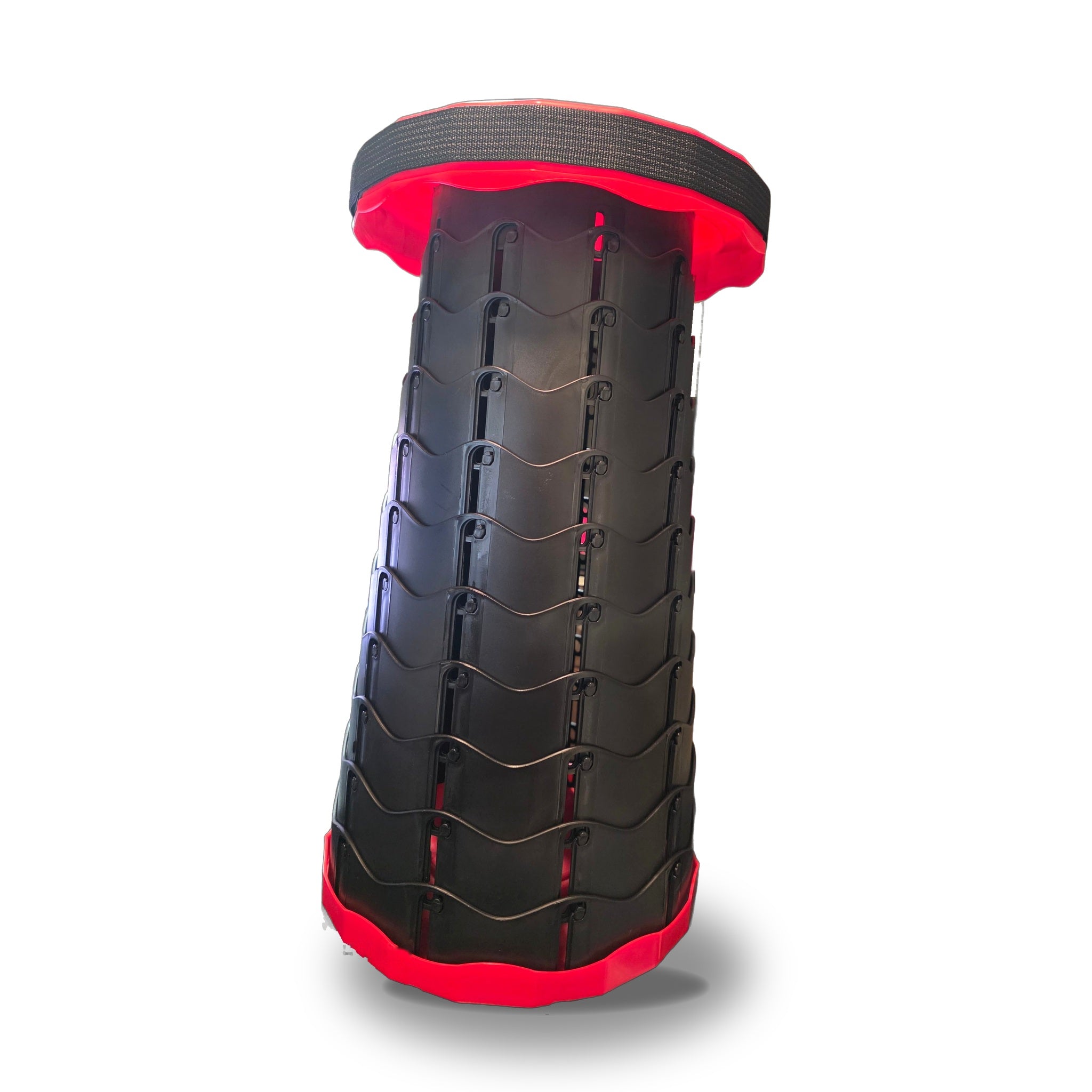 Telescopic Folding Stool – Portable Collapsible Camping & Fishing Seat with Carry Strap (Red)