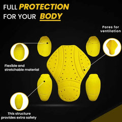 Replacement motorcycle armor inserts for back, shoulders and elbows